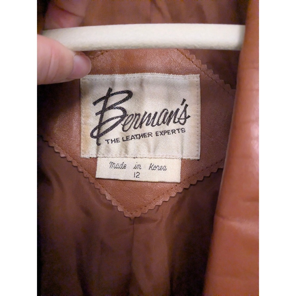 Bermans Vintage Brown Leather Jacket Belted Style 2058 Womens 12 - Picture 2 of 8
